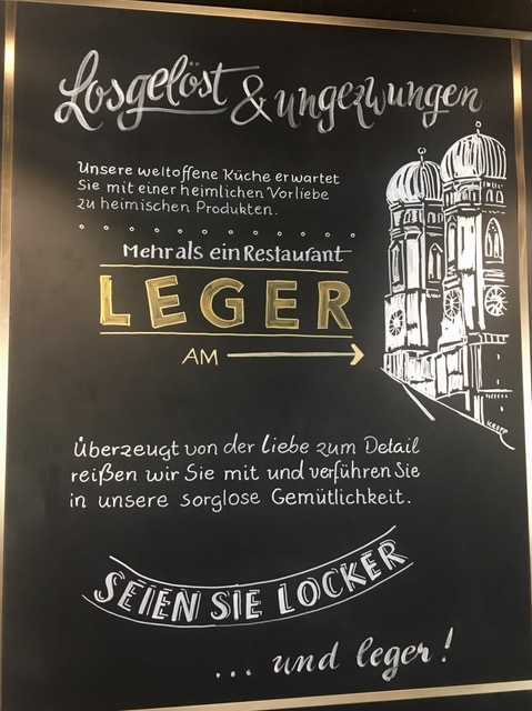 Kreidetafel - Leger am Dom - Abele Gastronomie München - freihand Illustration Marion Kropp